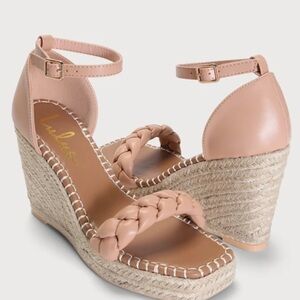 Lulu’s Nude Blush Braided Espadrille Wedge Sandals (10)